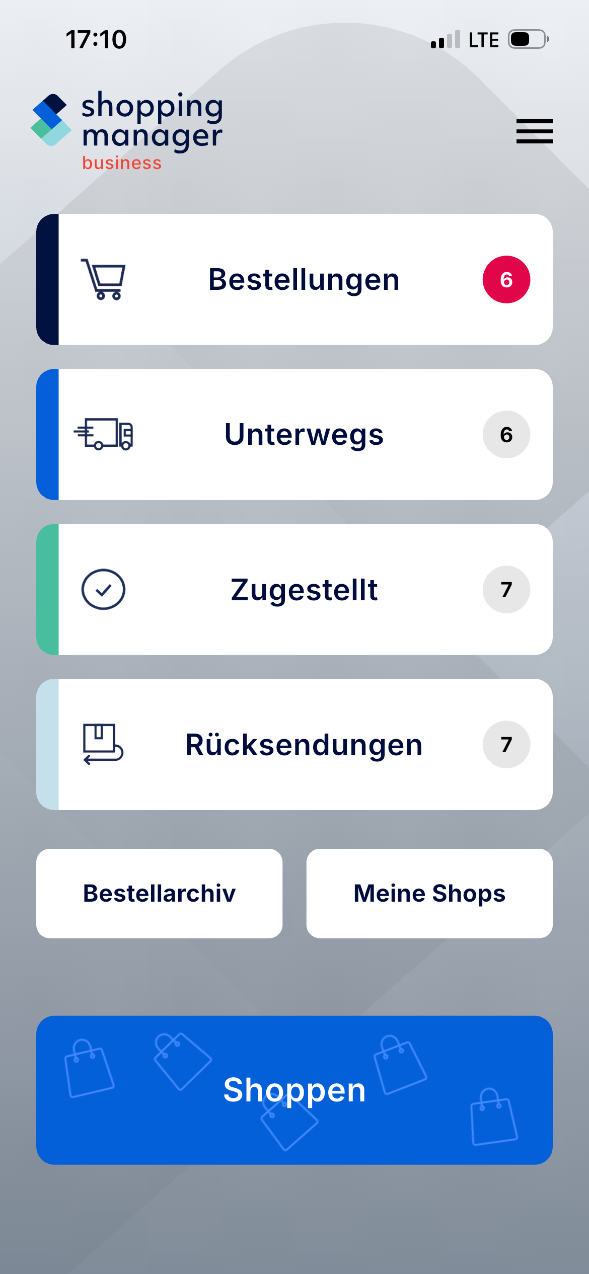 Startseite in der App
